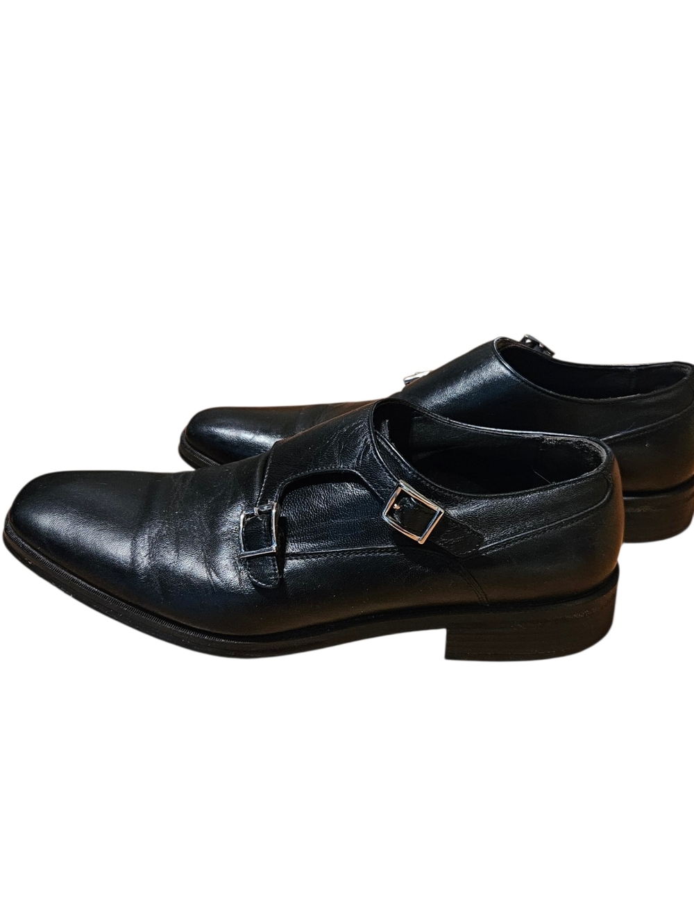 Bruno Magli Men's Italian Leather Double Monk Strap Dress Shoes In Black Size 8